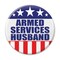 Armed Services Husband Button, (Pack of 6)